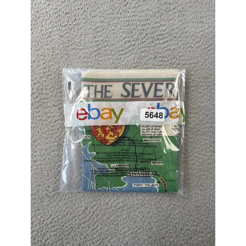 Vintage Old Bleach Severn Bridge Tea Towel Irish Linen Wales MCM